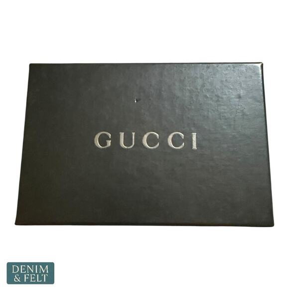 Gucci Rectangle Key Ring Black Leather Detail Silver Tone Hardware Italy - Picture 11 of 11